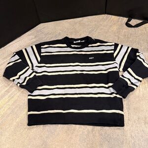Vintage Obey Sweater Mens Medium Stripe Crewneck Pullover EUC size M organic